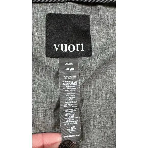 Vuori Outdoor Trainer Shell Jacket Men’s Large Black Camo Full Zip Hooded Hiking - Picture 2 of 8